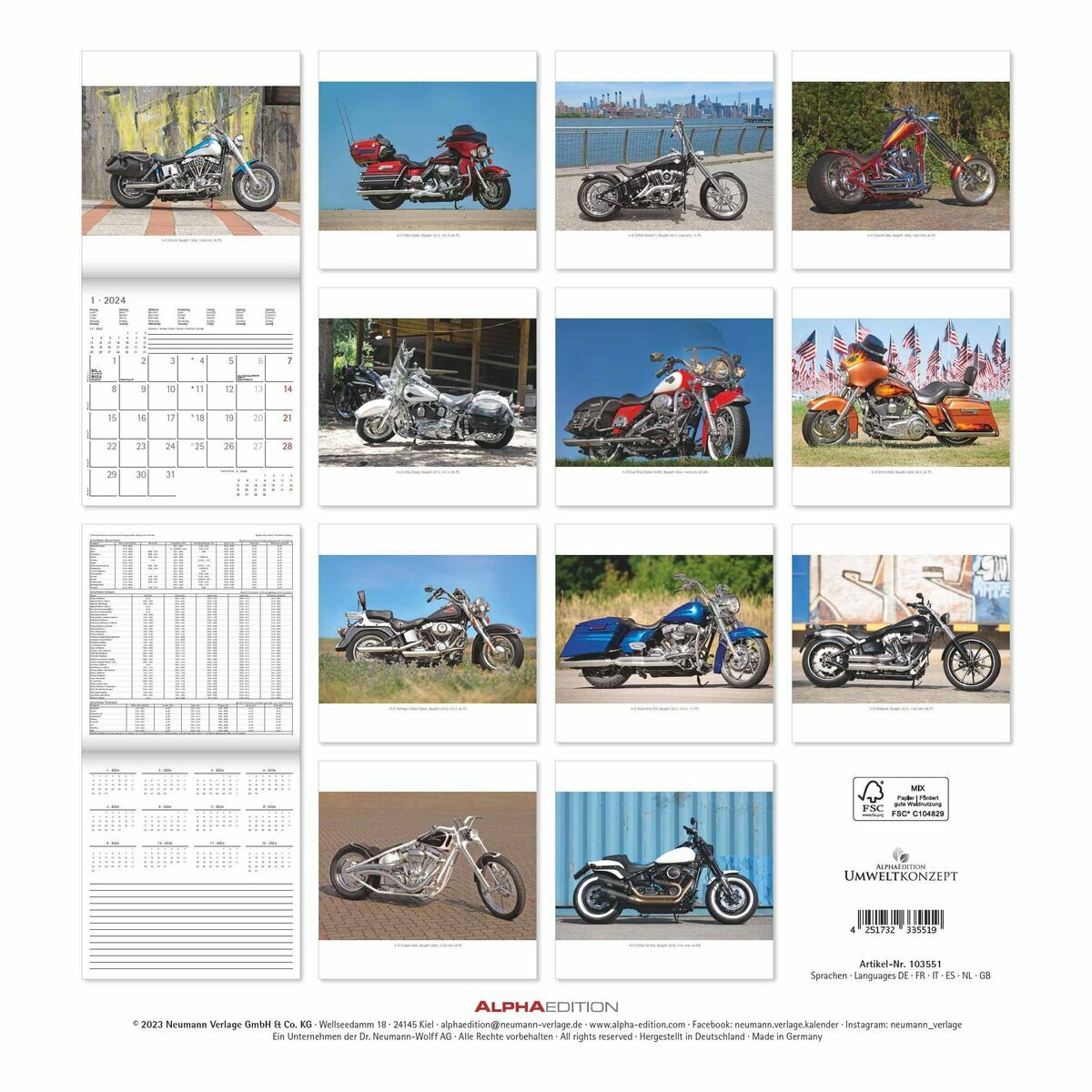 Calendrier 2024 Harley Davidson