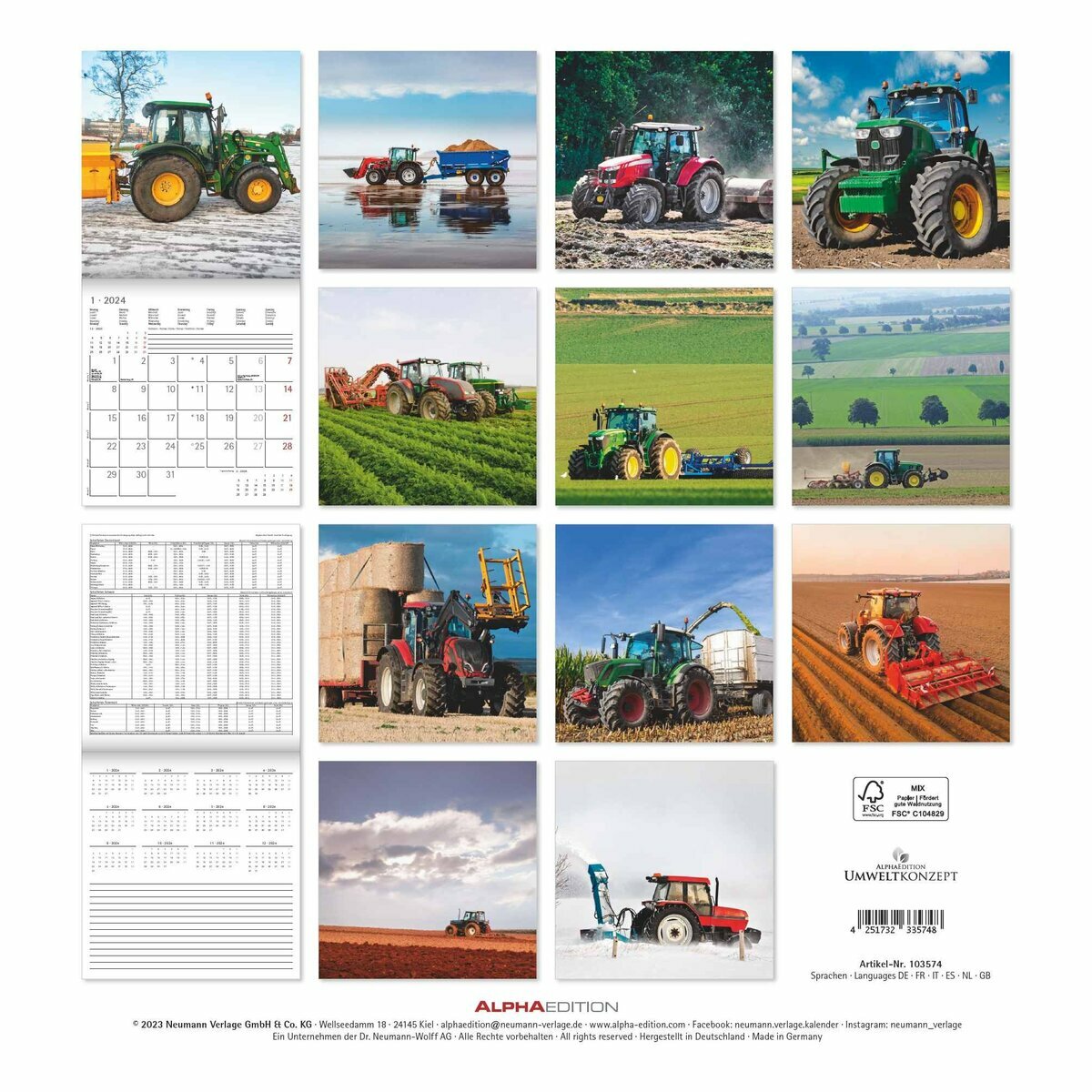 Calendrier 2024 Tracteur