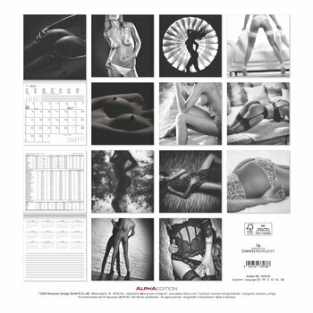 Calendrier 2024 Corps femme nu noir et blanc Calendrier 2024 Corps femme nu noir et blanc