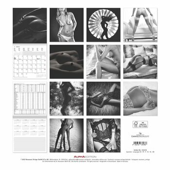 Calendrier 2024 Corps femme nu noir et blanc