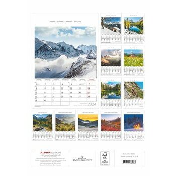 Maxi Calendrier 2024 Montagne Alpes