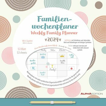 Calendrier familial par semaine 2024 à pois Calendrier familial par semaine 2024 à pois