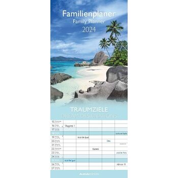 Calendrier familial 2024 Ile tropicale