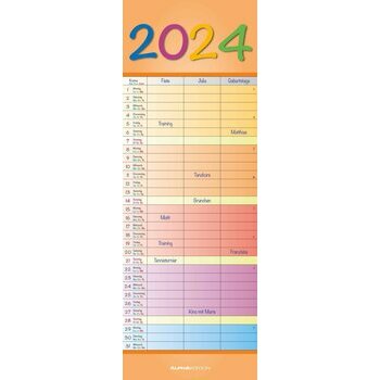 Calendrier familial 2024 Coloré pour 3