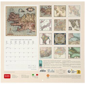 Calendrier 2024 Carte antique retro