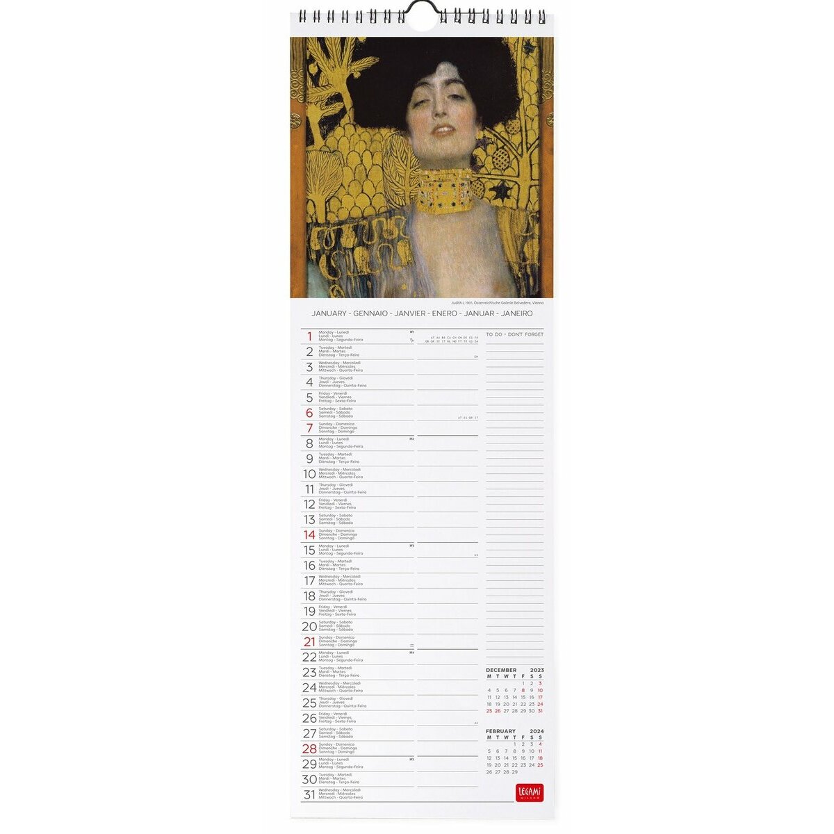 Calendrier slim 2024 Gustave Klimt