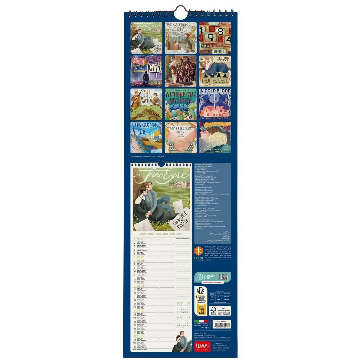 Calendrier slim 2025 Les plus beaux romans