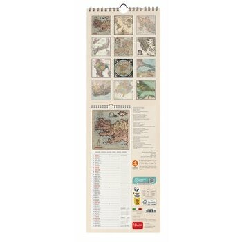 Calendrier slim 2024 Carte antique rétro Calendrier slim 2024 Carte antique rétro