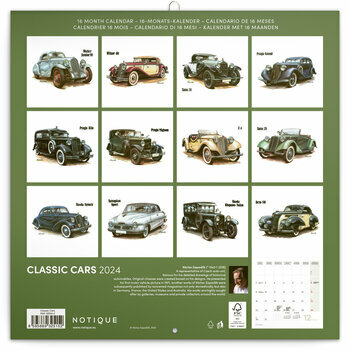 Calendrier 2024 Dessin Voiture de Collection rétro Calendrier 2024 Dessin Voiture de Collection rétro
