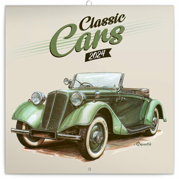 Calendrier 2024 Dessin Voiture de Collection rétro Calendrier 2024 Dessin Voiture de Collection rétro