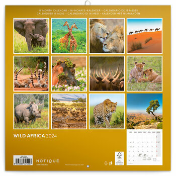 Calendrier 2024 Animaux Sauvages d'Afrique