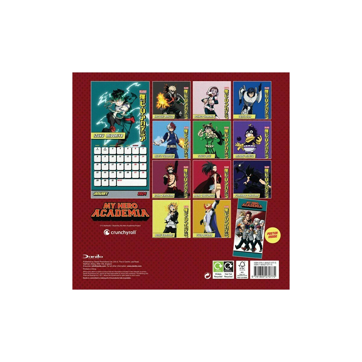 Calendrier 2024 Manga My Hero Academia