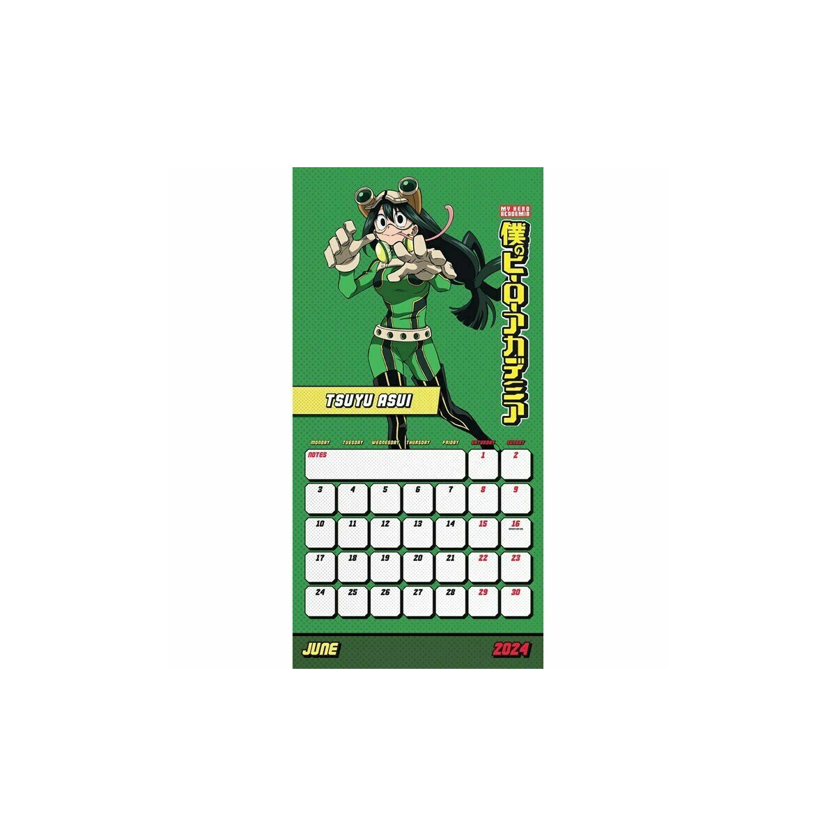 Calendrier 2024 Manga My Hero Academia
