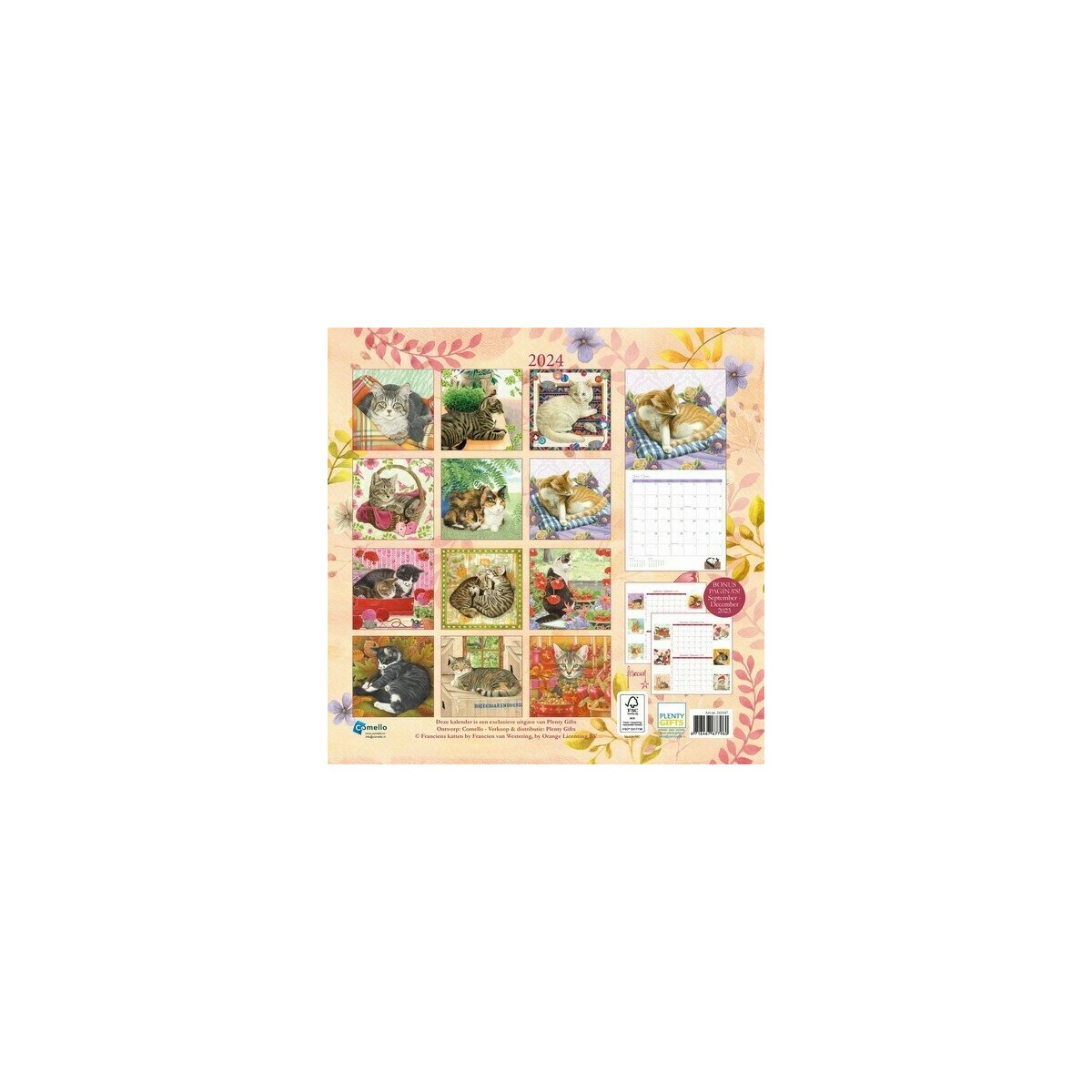 Calendrier 2024 Dessin Chat Franciens Katten