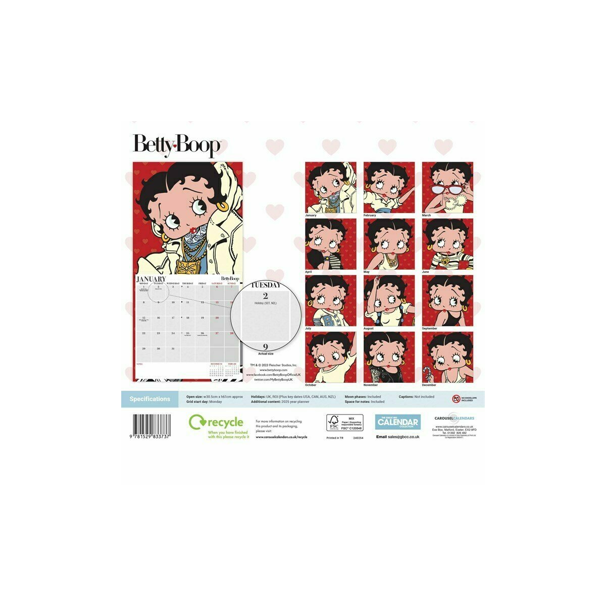 Calendrier Pin Up Betty Boop 2024