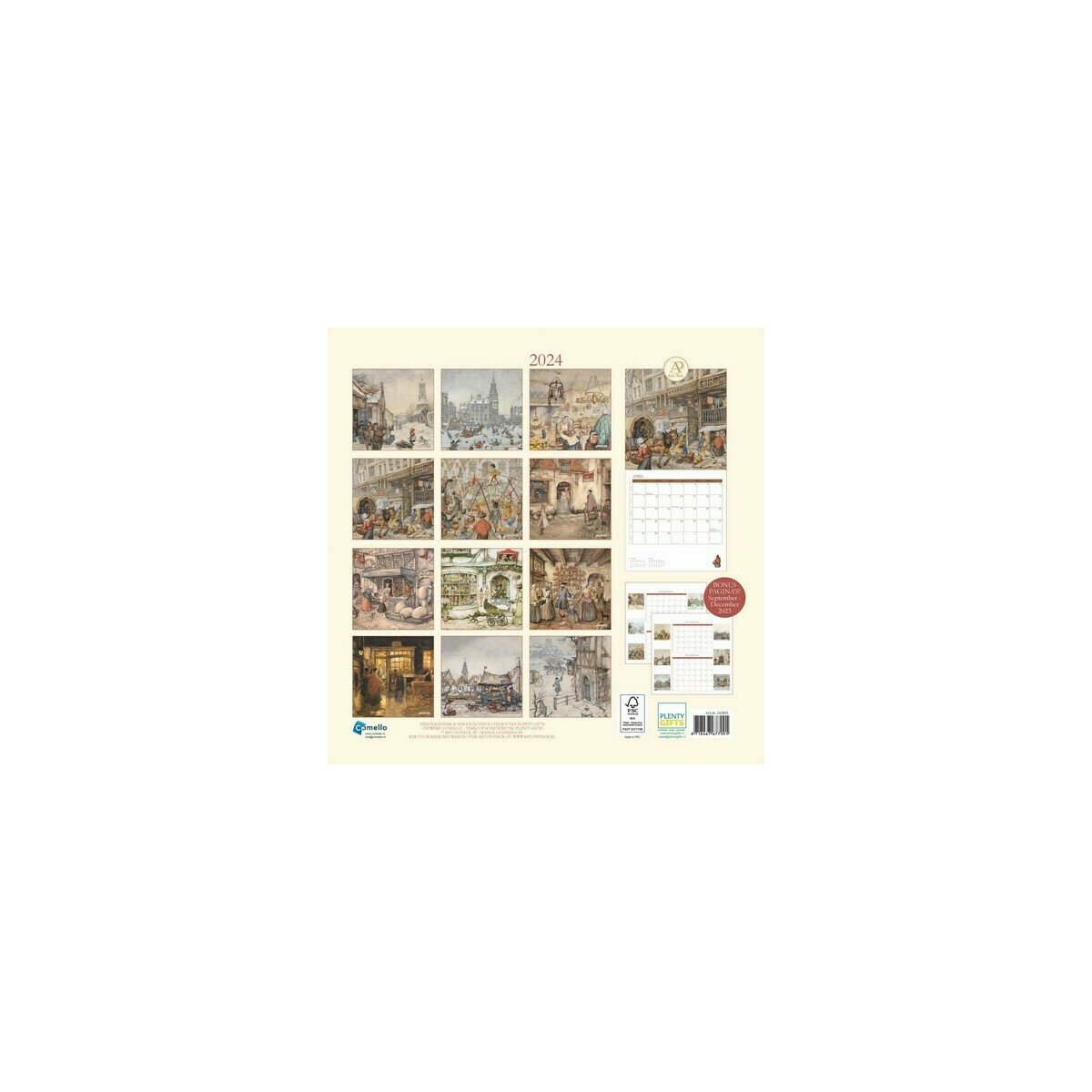Calendrier Artiste Anton Pieck 2024