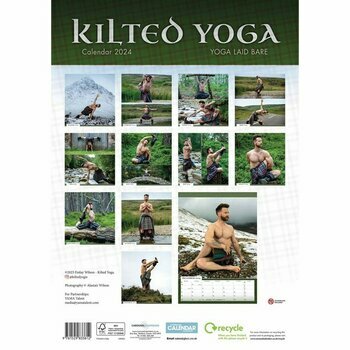 Calendrier 2024 Sexy Homme Kilt Yoga A3