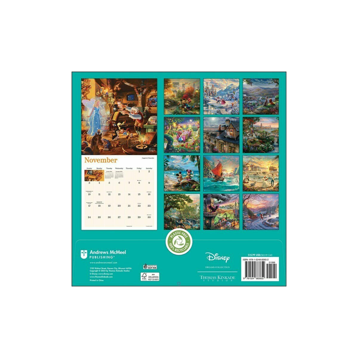 Calendrier 2024 Thomas Kinkade Disney