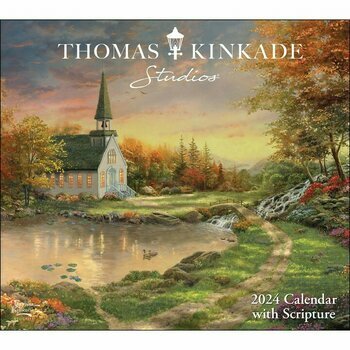 Calendrier 2024 Thomas Kinkade édition de luxe Paysage église