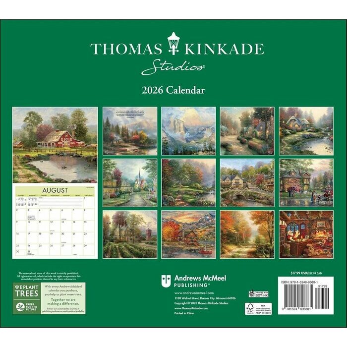 Calendrier 2026 papier  Thomas Kinkade dition de luxe Village