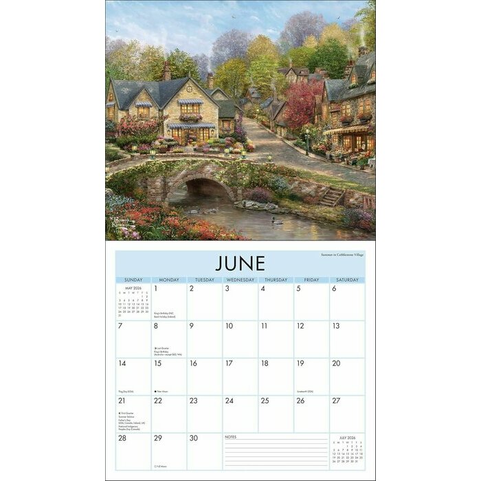 Calendrier 2026 Thomas Kinkade dition de luxe Village