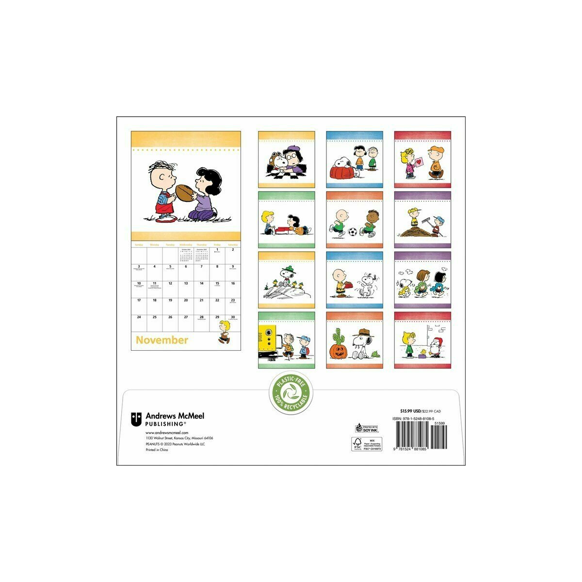 Calendrier 2024 Snoopy et les peanuts