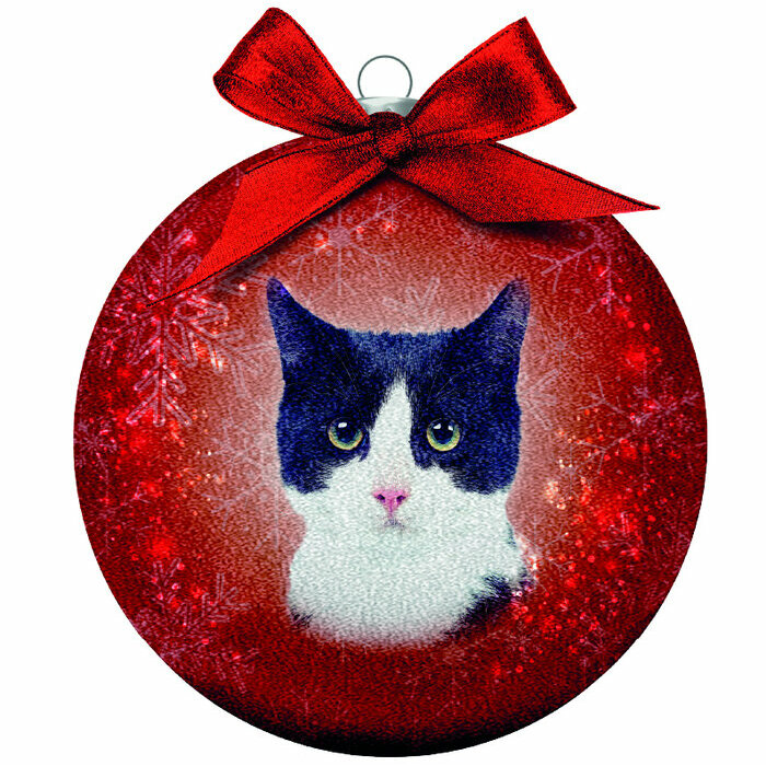 Boule de nol Chat noir & blanc