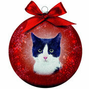 Boule de nol Chat noir & blanc