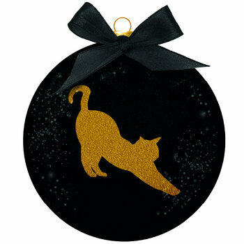 Boule de noël Chat or