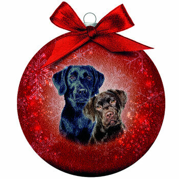 Boule de noël Labrador Noir & Chocolat