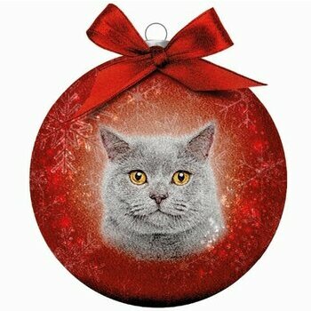 Boule de noël Chat Gris