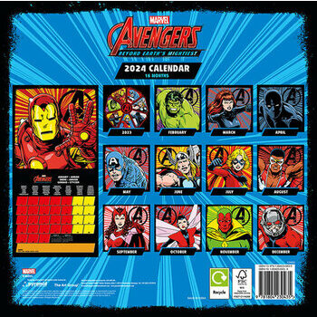 Calendrier 2024 Marvel Avengers rétro