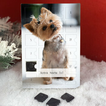 Calendrier de l'avent Yorkshire terrier personnalisé avec votre message