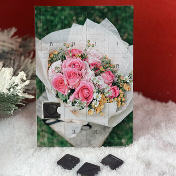Calendrier de l'avent Bouquet de Roses personnalisé avec votre message