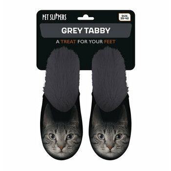 Chaussons Chat gris claire