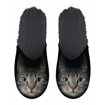 Chaussons Chat gris claire