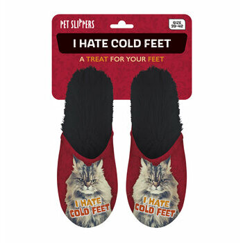 Chaussons Humour Chat "Je déteste les pieds froids"