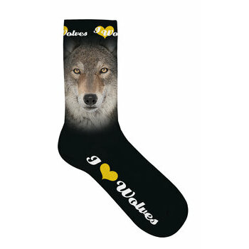 Chaussettes Loup fond noir