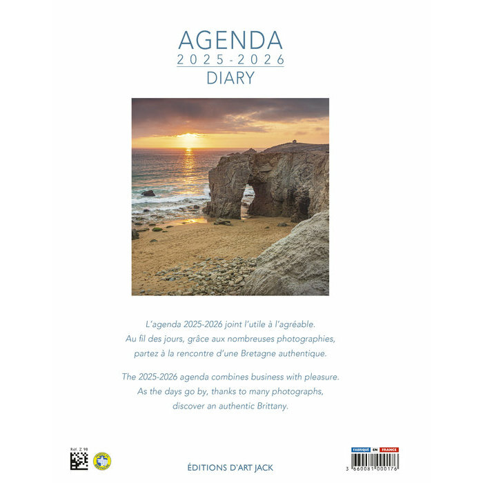 Agenda Spirale papier 2026 Bretagne bateaux cte
