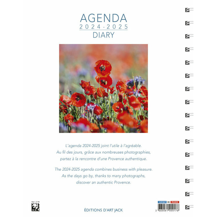 Agenda Spirale 2024 Provence coquelicot