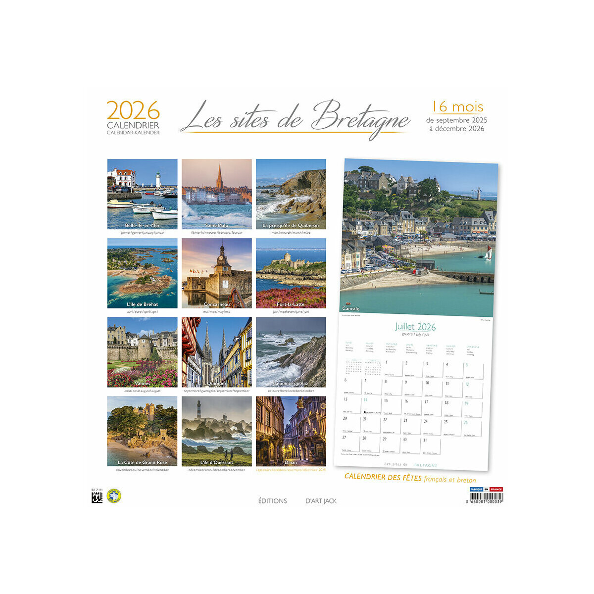 Calendrier Mural 2025 Bretagne Saint Malo Cap Fréhel Cancale