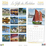 Calendrier Mural 2026 Bretagne Golfe du Morbihan bateaux 