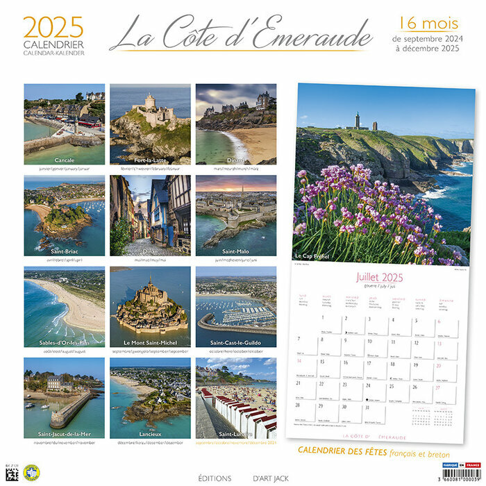 Calendrier Mural 2025 Cte D'Emeraude