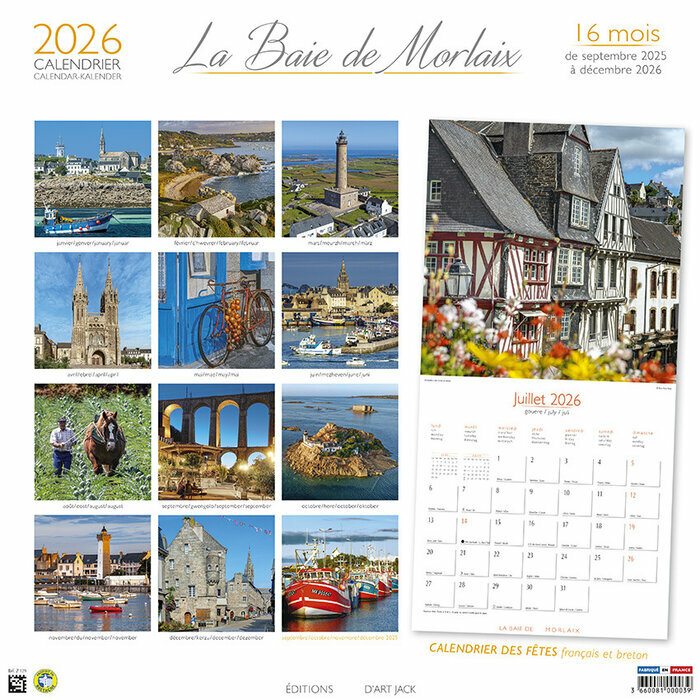 Calendrier Mural 2026 La Baie de Morlaix