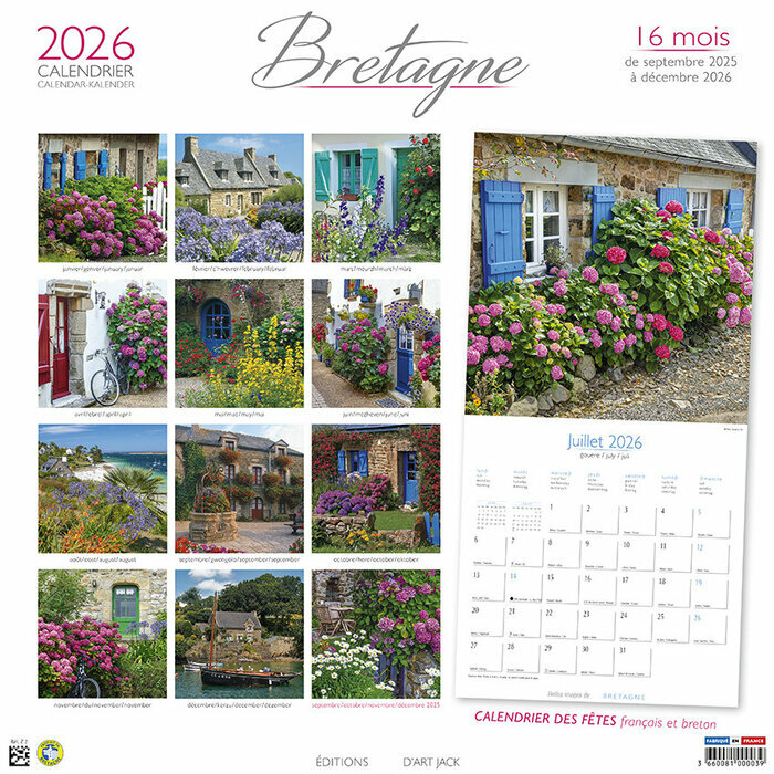 Calendrier Papier 2026 Maison Bretonne