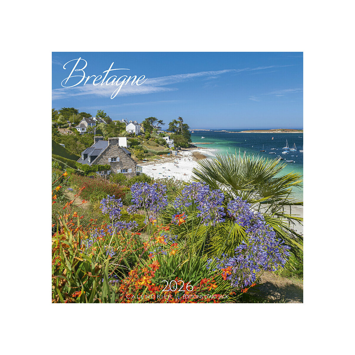 Calendrier Mural 2025 Bretagne Maison Fleurie Hortensias Chaumière