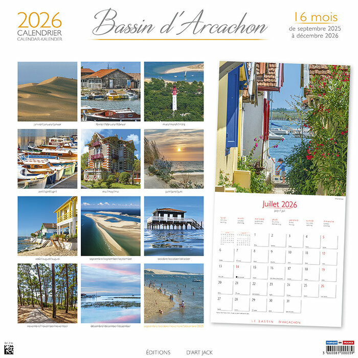 Calendrier Mural 2026 Bassin D'Arcachon