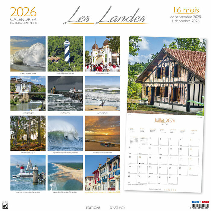 Calendrier Mural 2026 Les Landes
