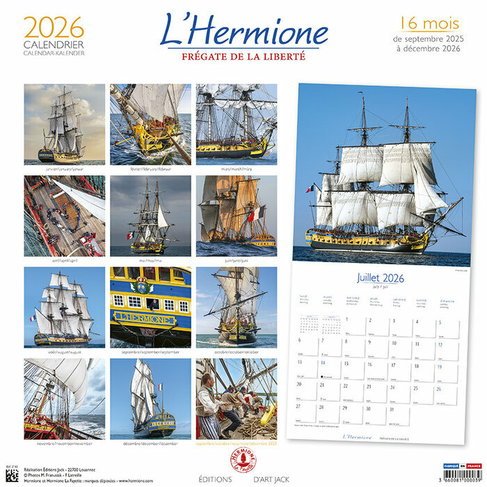 Calendrier Mural 2026 L'hermione