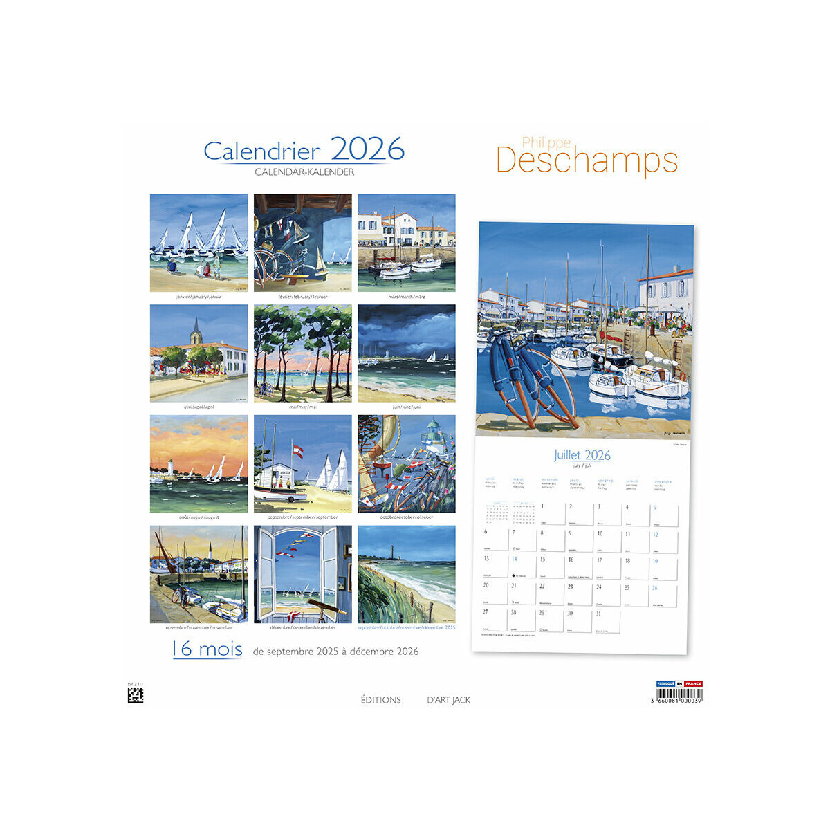 calendrier Charente l'ile de ré par Phlippe Deschamps 2025